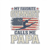 Lieblings-Turnerin nennt mich Papa Patriotisches V Aufkleber (Vorderseite)