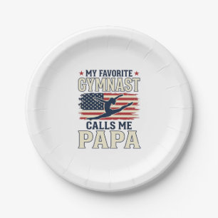 Lieblings-Turnerin nennt mich Papa Patriotisches V Pappteller