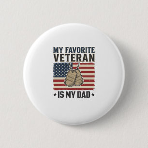 Lieblings-Veteran-Vater-Patriotische-Hundeanhänger Button
