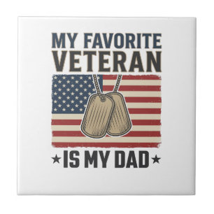 Lieblings-Veteran-Vater-Patriotische-Hundeanhänger Fliese