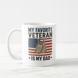 Lieblings-Veteran-Vater-Patriotische-Hundeanhänger Kaffeetasse