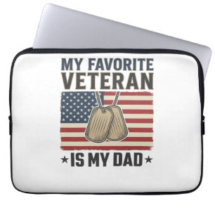 Lieblings-Veteran-Vater-Patriotische-Hundeanhänger Laptopschutzhülle