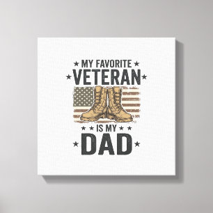 Lieblings-Veteran-Vater-Patriotische-Kampf-Stiefel Leinwanddruck