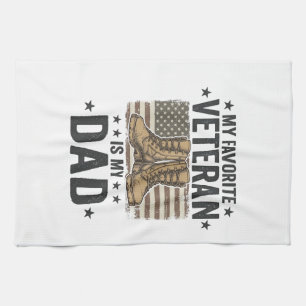 Lieblings-Veteran-Vater-Patriotische-Kampfstiefel- Geschirrtuch