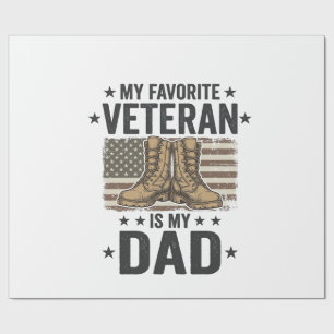 Lieblings-Veteran-Vater-Patriotisches Kampfstiefel Geschenkpapier