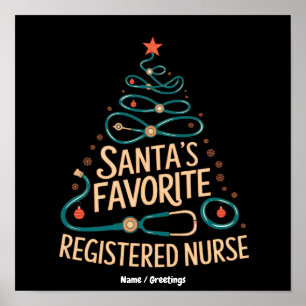 Lieblings-Weihnachtsgesundheit von Santa für exami Poster