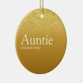 Lieblingsbeschäftigung, Tante Definition Gold Glit Keramik Ornament (Rechts)