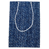 LieblingsBlue Jeans-Denim-Druck Mittlere Geschenktüte (Rückseite)