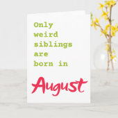 Lieblingsbruderschwester August Geburtstagskarte Karte (Gelbe Blume)