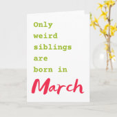 Lieblingsbruderschwester März Geburtstagskarte Karte (Gelbe Blume)