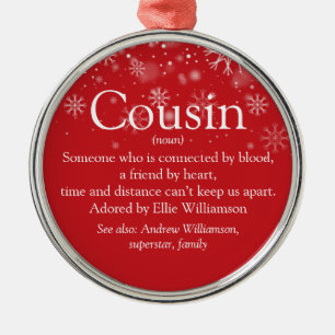 Lieblingscousin-Definition Weihnachtsfeiertag Ornament Aus Metall