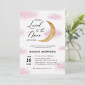 Lieblingsdusche auf dem Mond Einladung (Stehend Vorderseite)