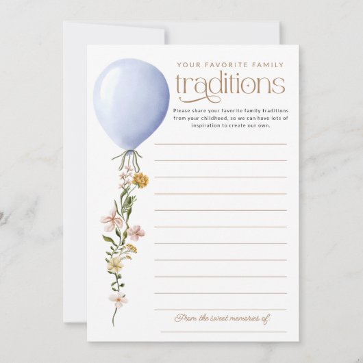 Lieblingsfamilie Traditioneller Ballon Babyduschka Einladung (Vorderseite)