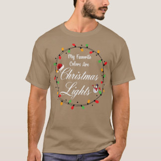 Lieblingsfarbe der Weihnachtsbeleuchtung von Santa T-Shirt