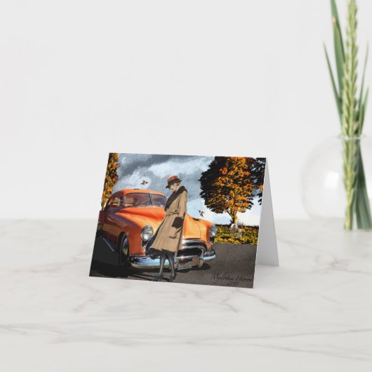 Lieblingsfarborange Zwanzigerjahre Schönheit Karte (Vorderseite)