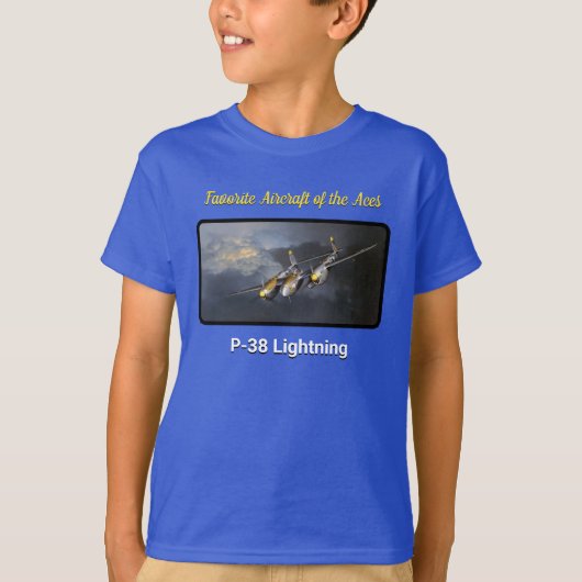 Lieblingsflugzeuge des Aces P-38-Blitzes T-Shirt (Vorderseite)