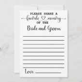 Lieblingsgedächtnis der "Bride Groom Advice Card" Einladung (Vorderseite)