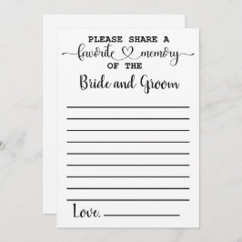 Lieblingsgedächtnis der "Bride Groom Advice Card" Einladung