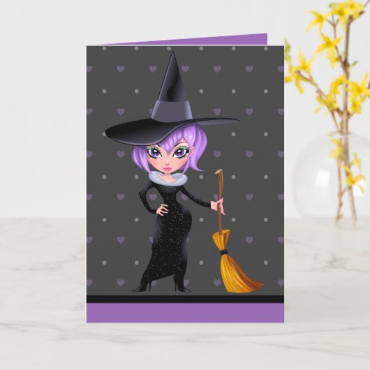 Lieblingshexe Karte (Gelbe Blume)