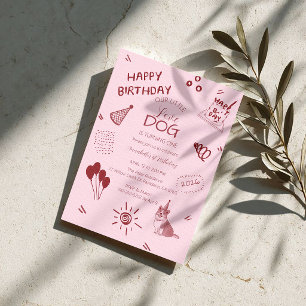Lieblingshund 1. Geburtstag – Süßer Welpe, Luftbal Einladung