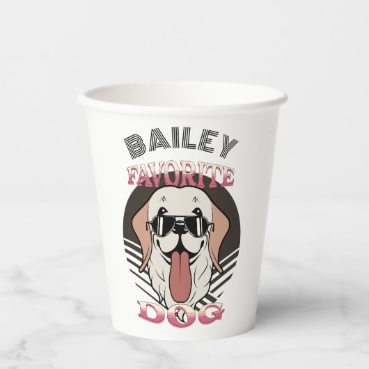 Lieblingshund, lustige niedliche Hundemutter/Papa  Pappbecher (Vorderseite)