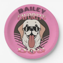 Lieblingshund, lustige niedliche Hundemutter/Papa  Pappteller