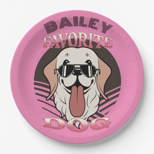 Lieblingshund, lustige niedliche Hundemutter/Papa  Pappteller (Vorderseite)