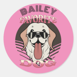 Lieblingshund, lustige niedliche Hundemutter/Papa  Runder Aufkleber