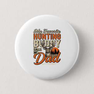 Lieblingsjagdskumpel nennt mich Papa Vintage-Hirsc Button