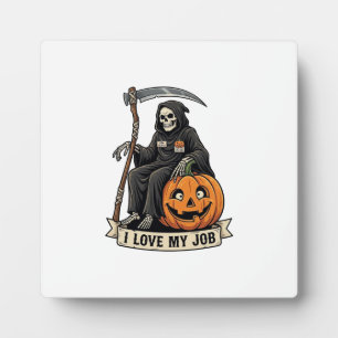 Lieblingsjob Sensenmann Halloween Kürbis Sense_1 Fotoplatte