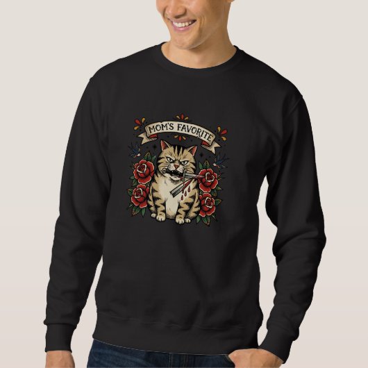 Lieblingskatze der Mutter Dolch Rose Traditionelle Sweatshirt (Vorderseite)