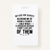 Lieblingskind beschuldigt lustige Geschenke für El Ausweis (Vorderseite)