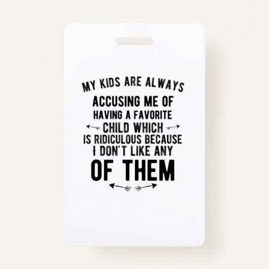 Lieblingskind beschuldigt lustige Geschenke für El Ausweis (Vorderseite)