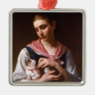 Lieblingskitten (von Émile Munier) Ornament Aus Metall