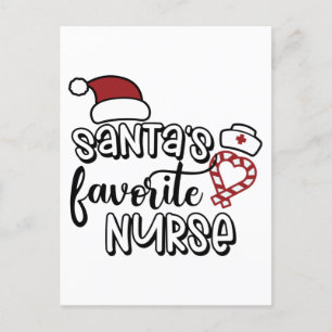 Lieblingskrankenschwester von Santa dankbar Weihna Postkarte