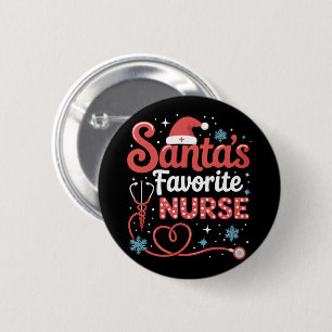 Lieblingskrankenschwester von Santa Weihnachten  Button