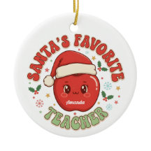 Lieblingslehrer von Santa Lustiger Weihnachtsbaums