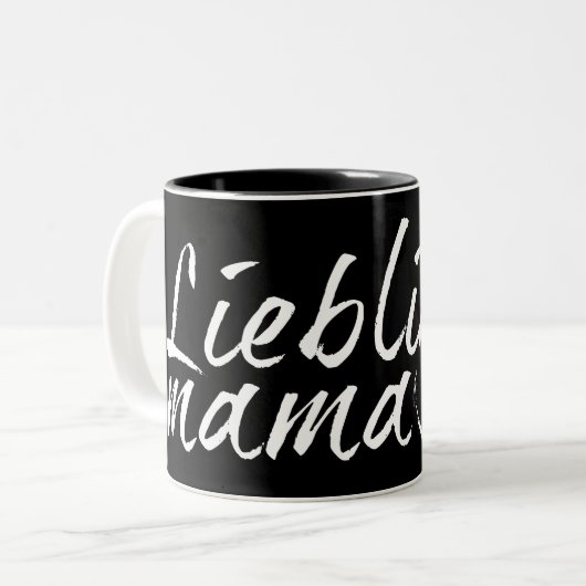 Lieblingsmama weiß - 00001 zweifarbige tasse (Vorderseite Links)