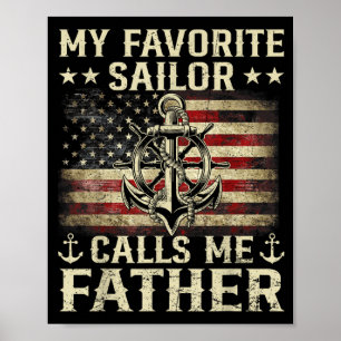Lieblingsmatrose ruft Vater Flagge Familie Matchin Poster