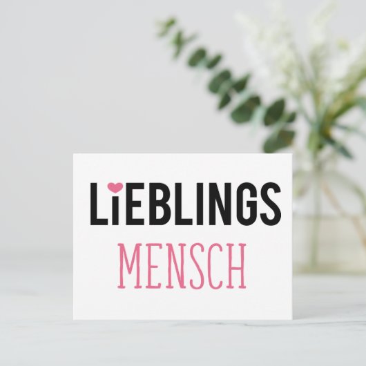 Lieblingsmensch Postkarte (Stehend Vorderseite)