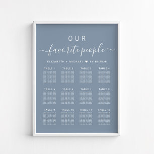 Lieblingsmenschen 12-Tische-Hochzeits-Sitzplan Poster