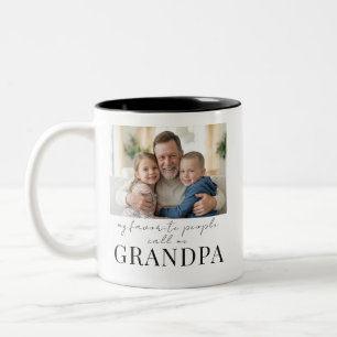 Lieblingsmenschen nennen mich Papa Dad Foto-Gesche Zweifarbige Tasse