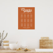 Lieblingsmenschen Retro-Hochzeitssitzplan Poster (Küche)