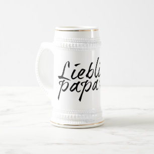 Lieblingspapa - schwarzer Schriftzug 00001 Bierglas