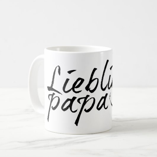 Lieblingspapa - schwarzer Schriftzug 0001 Kaffeetasse (Vorderseite Links)
