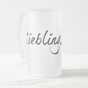 Lieblingspapa - schwarzer Schriftzug 0001 Mattglas Bierglas
