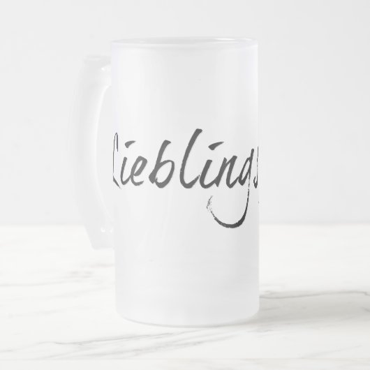 Lieblingspapa - schwarzer Schriftzug 0001 Mattglas Bierglas (Vorderseite Links)