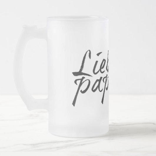 Lieblingspapa - schwarzer Schriftzug 0001 Mattglas Bierglas (Links)
