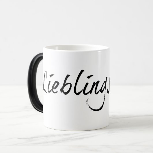 Lieblingspapa - schwarzer Schriftzug 0001 Verwandlungstasse (Vorderseite Links)