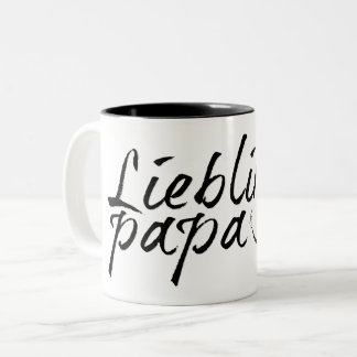 Lieblingspapa - schwarzer Schriftzug 0001 Zweifarbige Tasse